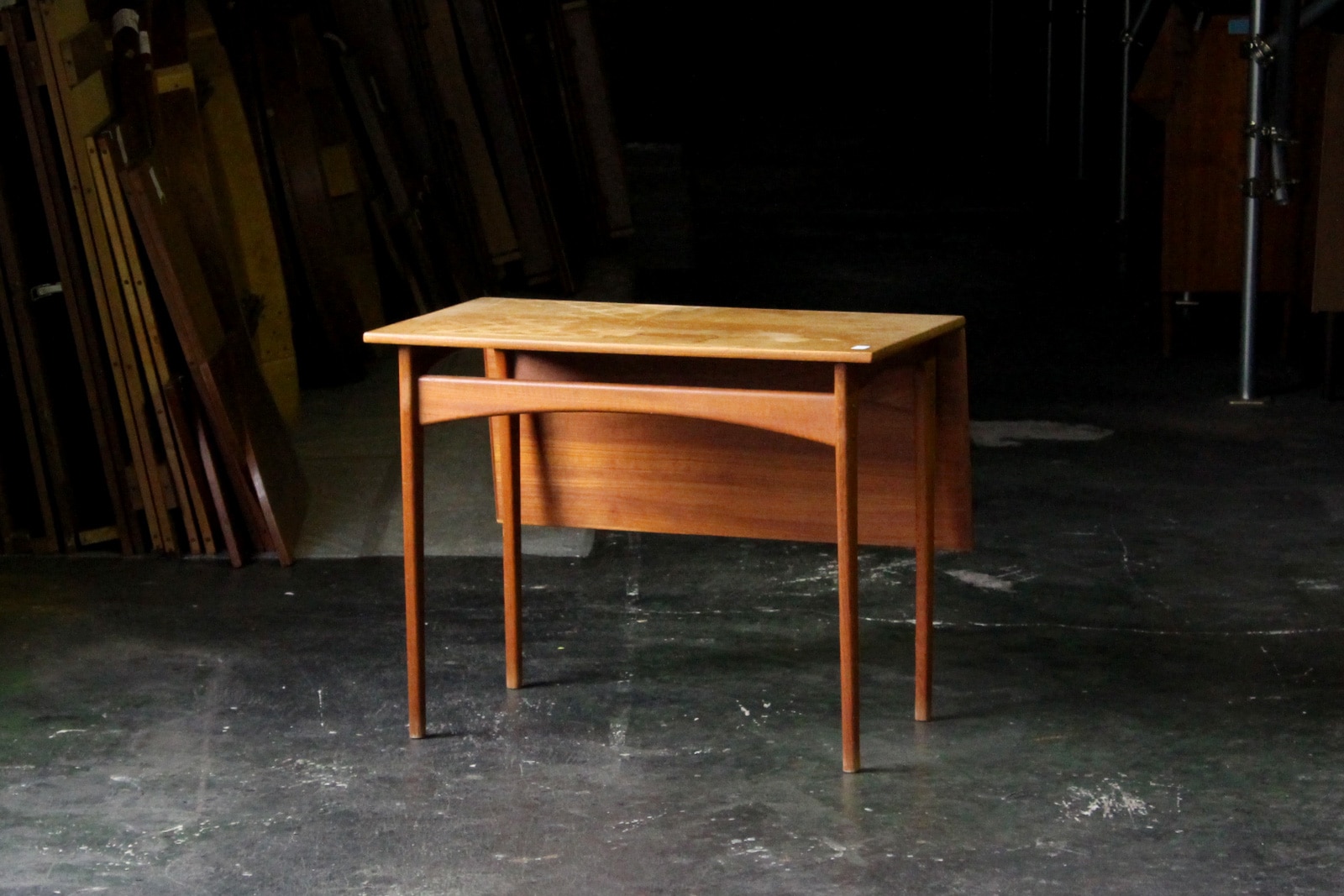 DK19-318 北欧 アンティーク家具 テーブル （机） 小さい スライド拡張 