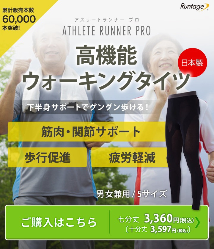 コンプレッション テーピング 男女兼用スポーツタイツ 日本製 Runtage ランテージ アスリートランナーPRO