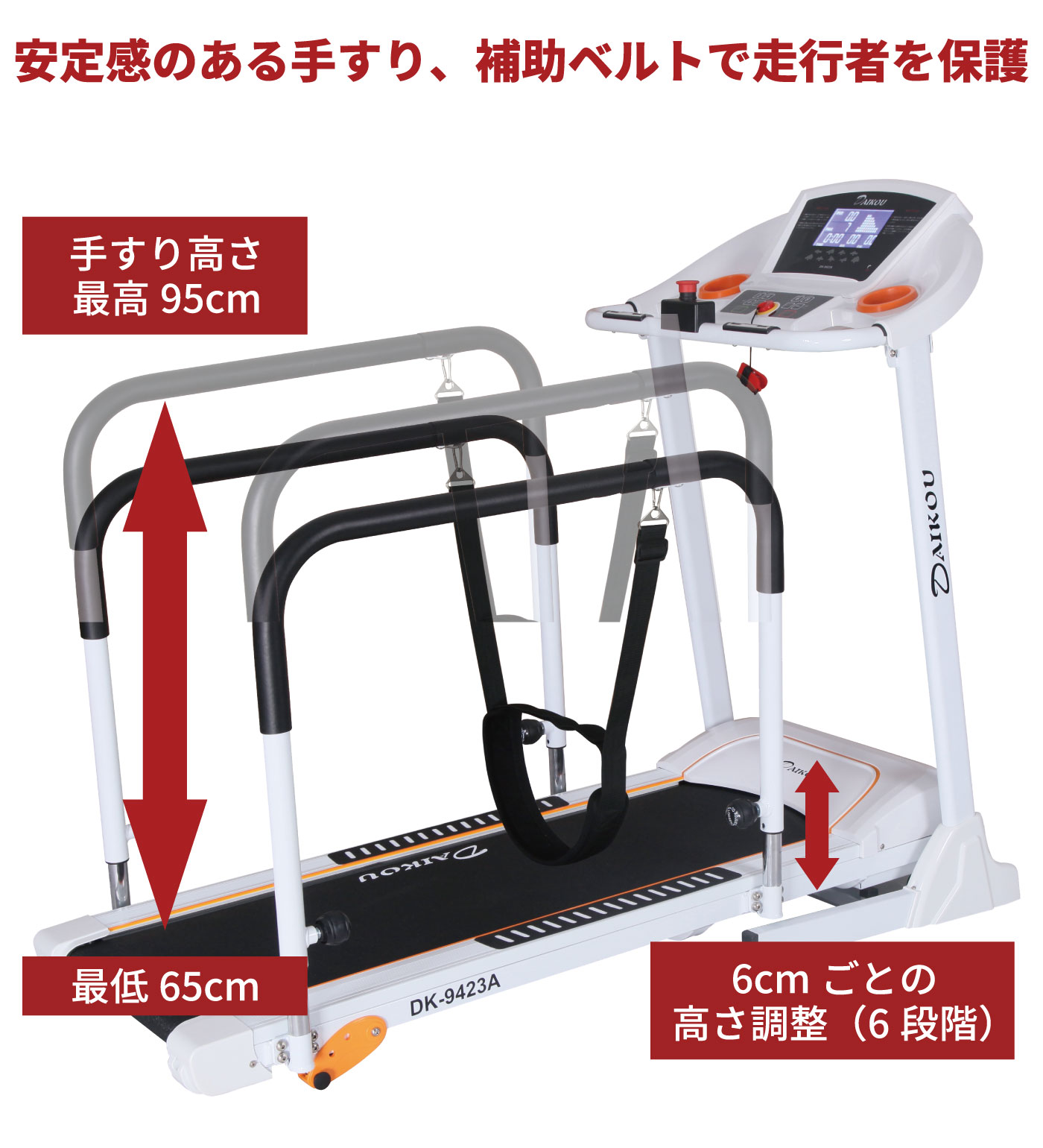 DK-9423A／家庭用ウォーキングマシン（ランニングマシン トレッドミル 電動ウォーカー）【フィットネスマシン  エクササイズマシン】〈DAIKOU（ダイコー）〉《大広》