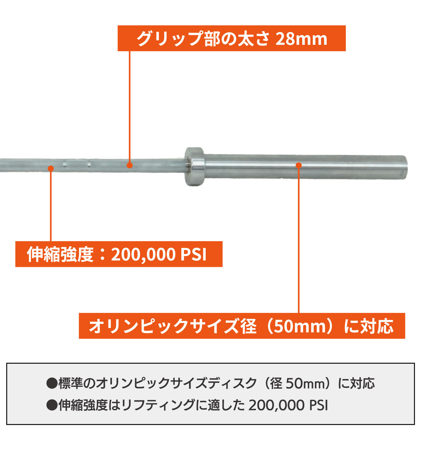 FSH-001／業務用オリンピックバー（オリンピックバーベル バーベル