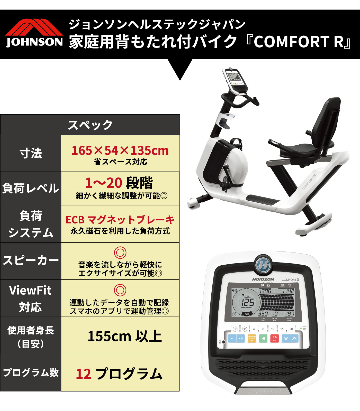 ComfortR （コンフォートアール）／家庭用リカンベントバイク