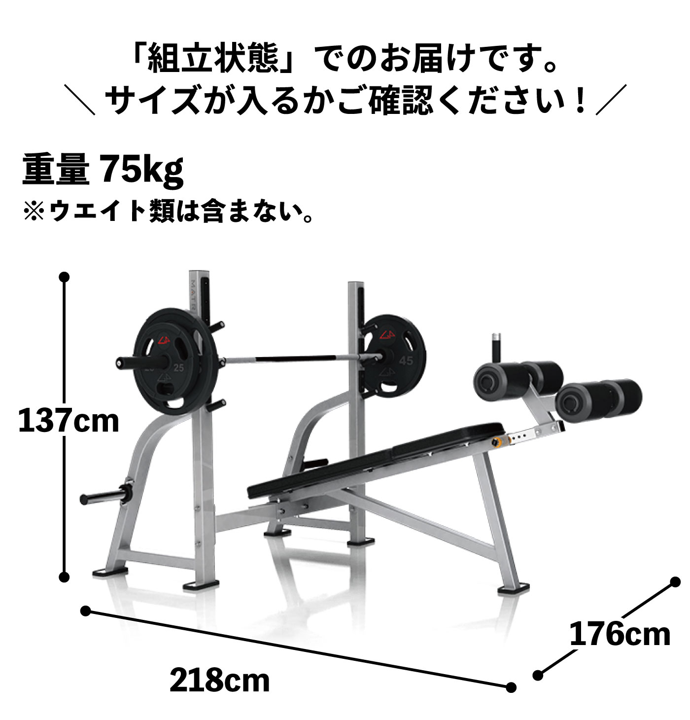 G1-FW165（オリンピックデクラインベンチ）〈G1シリーズ〉／業務用ストレングスマシン〈業務用MATRIX〉《ジョンソンヘルステック》