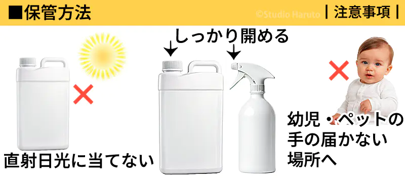 保管方法 直射日光に当てない 開める 保管注意