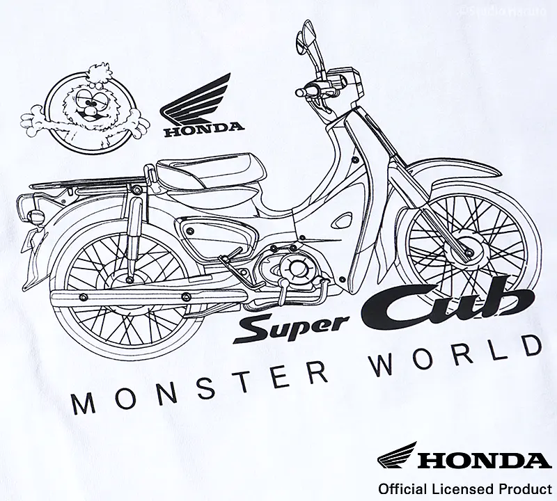 半袖 Tシャツ スーパーカブのラインアート ホワイト