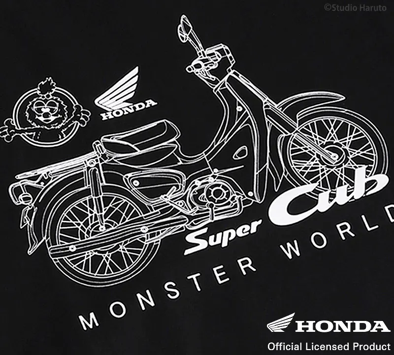 半袖 Tシャツ スーパーカブのラインアート ブラック