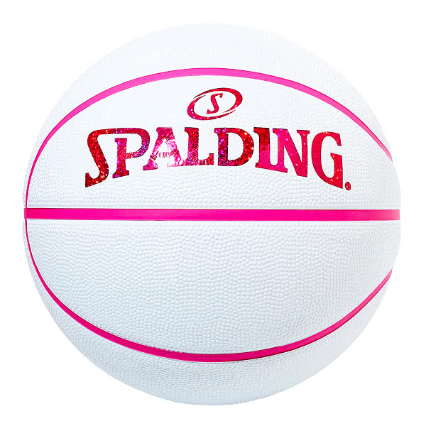 スポルディング ミニバス バスケットボール 5号 キラキラ ホログラム ホワイト ピンク