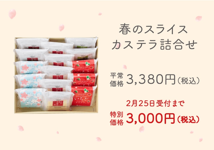 【送料込】春のスライスカステラ詰め合わせ