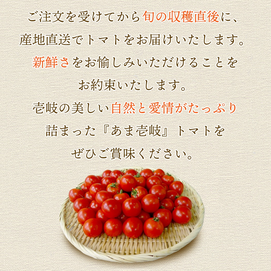 ご注文を受けてから旬の収穫直後に、 産地直送でトマトをお届けいたします。