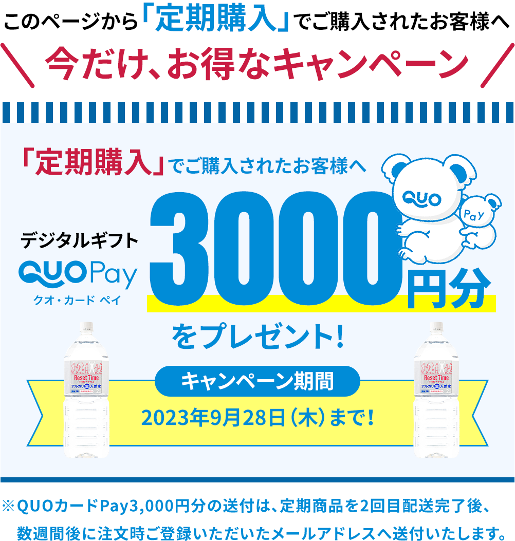 クオカードペイ3000円分プレゼント