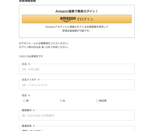 必要事項の入力