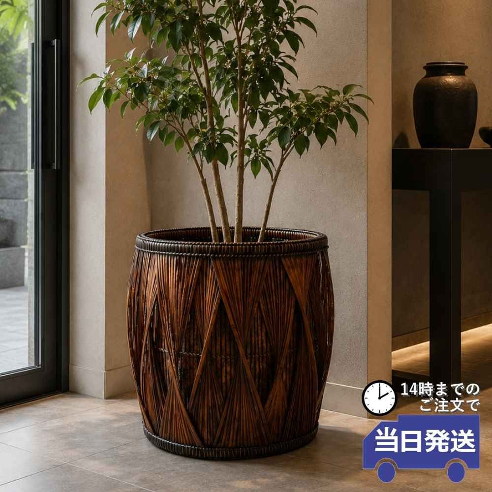 フィリピン製 ラタン鉢カバー 大型 幅58×高さ55cm｜おしゃれな