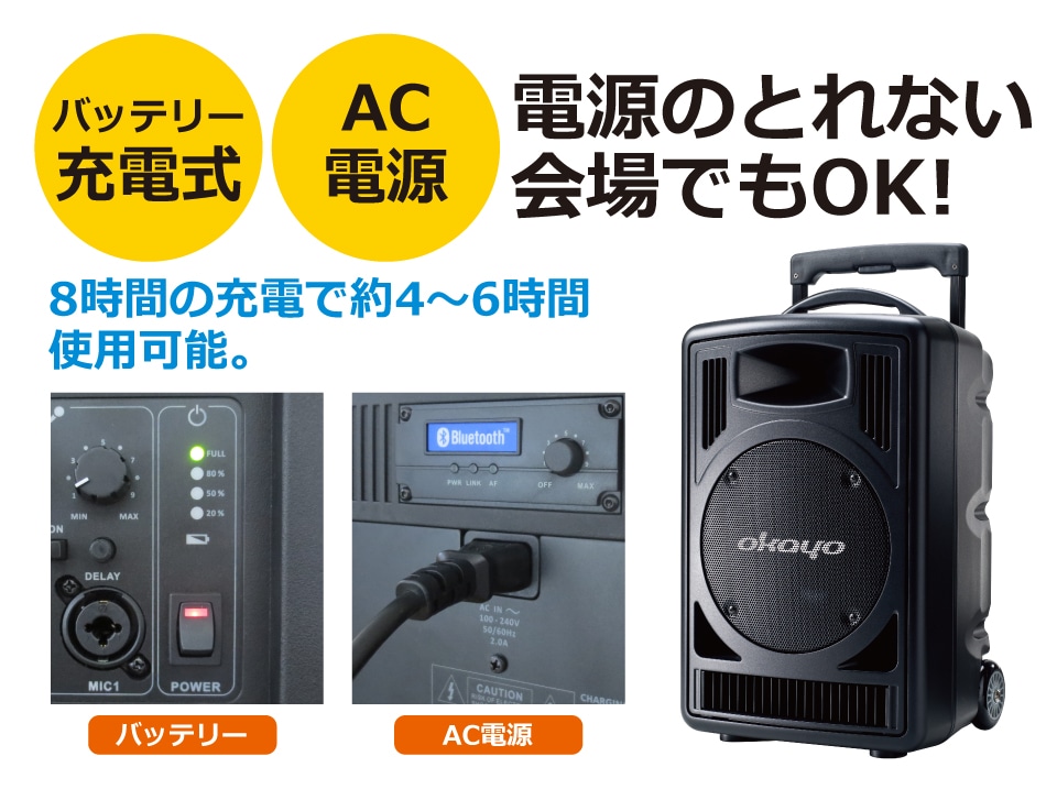 OKAYO ハイパワーポータブルスピーカーセット GPA-828DU | インカム