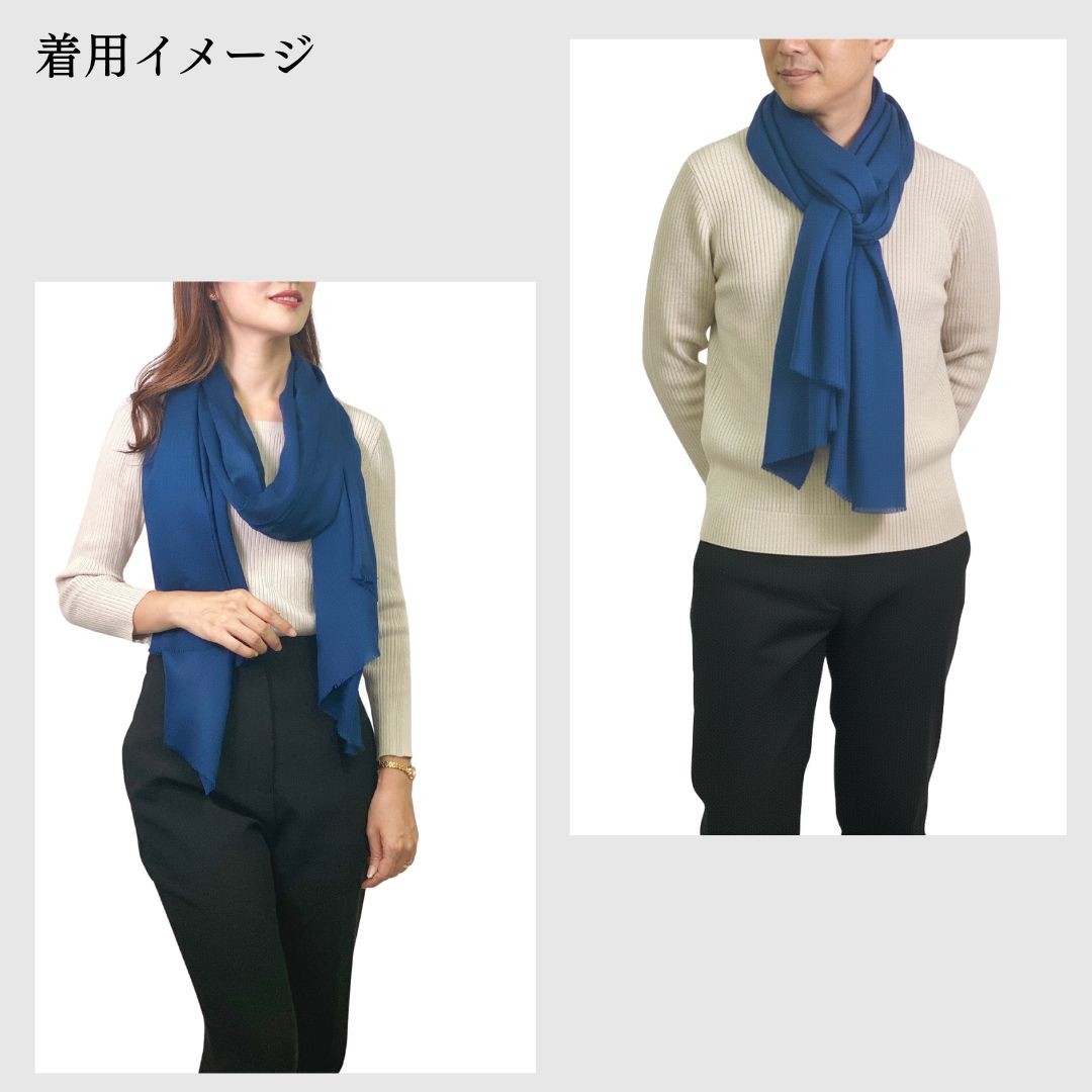 InDream ファインウール シルク ストール 大判 [約70cmx200cm］無地