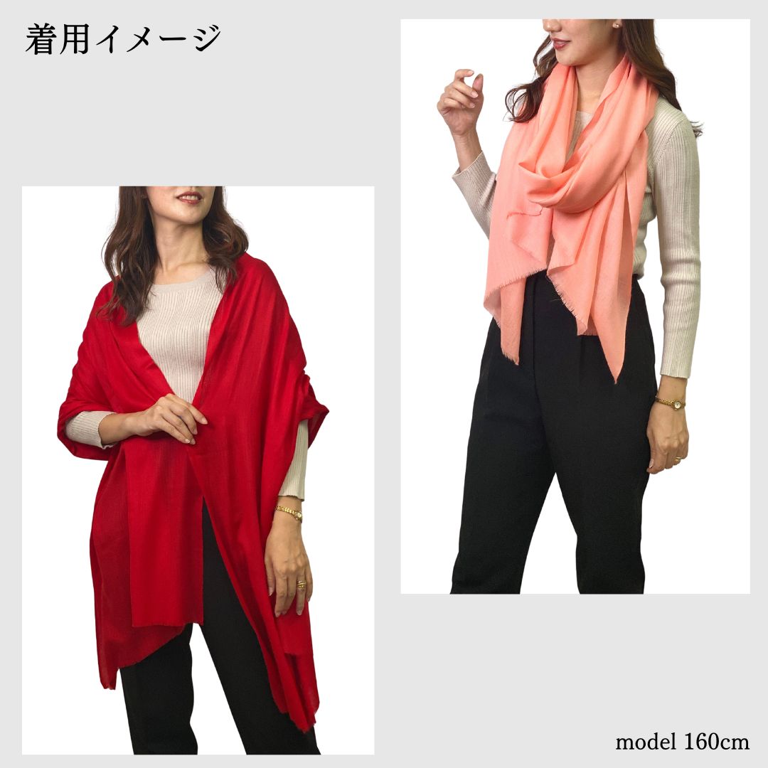 InDream ファインウール シルク ストール 大判 [約70cmx200cm］無地