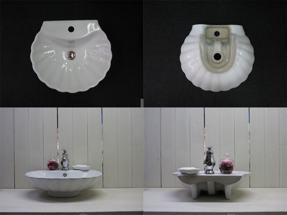 トイレ 手洗い ボウル セット 陶器製 幅480mm スタイリッシュ レクタングル オンカウンター おしゃれ 置き型 洗面台  ホワイト 白 洗面所 長方型 INK-0405030H - 1