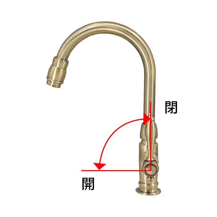 単水栓（洗面ボウル・洗面台・蛇口）古金 INK-0302045H | 洗面水栓,単