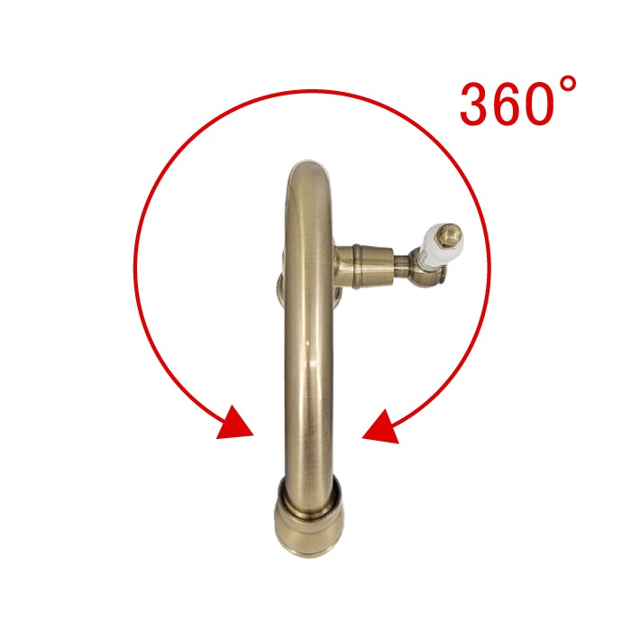 単水栓 蛇口 水 洗面台用 アンティーク おしゃれ 輸入 陶器レバー 古金