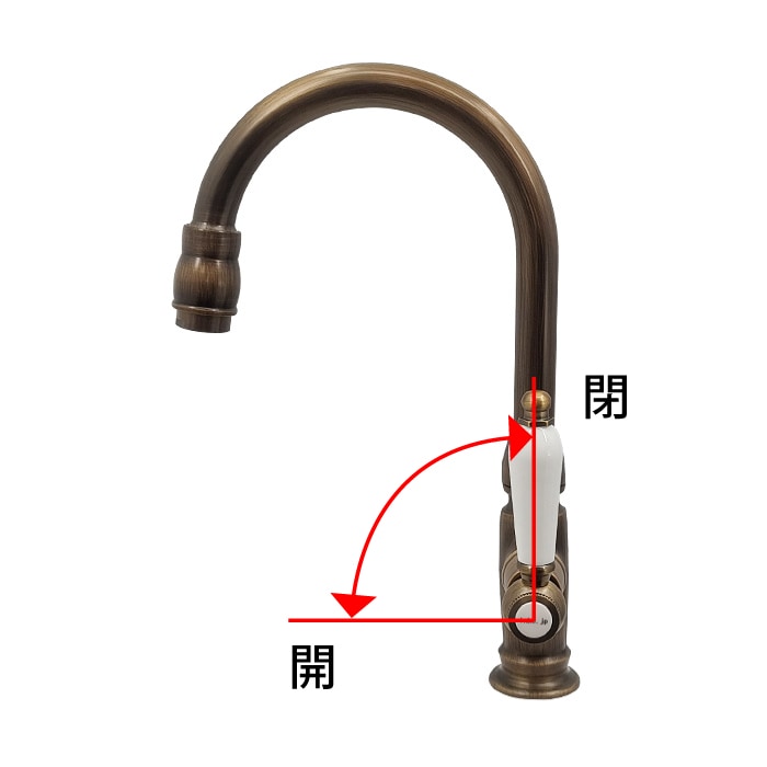 品番INK-0302046HT ｜ 陶器レバーハンドル単水栓(古銅) | 洗面水栓,単