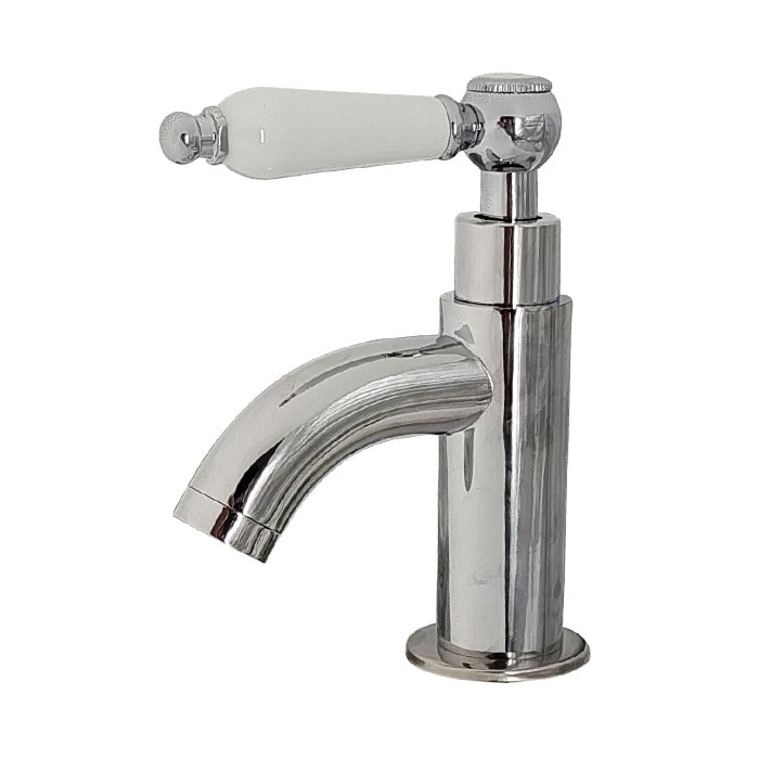 蛇口 単水栓 カラン 陶器レバーハンドル 手洗器 洗面 省スペース