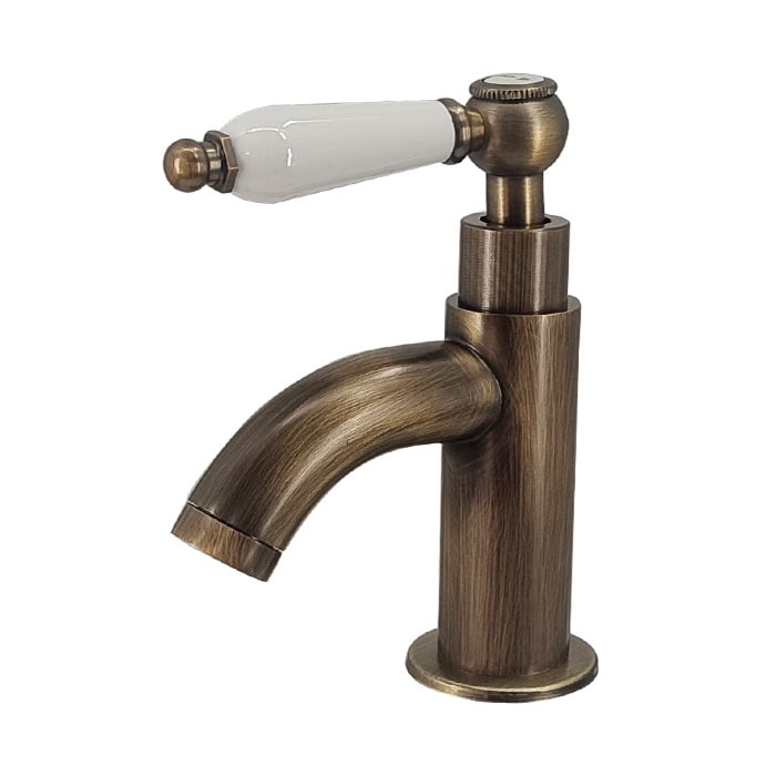 蛇口 単水栓 カラン 陶器レバーハンドル 手洗器 洗面 省スペース