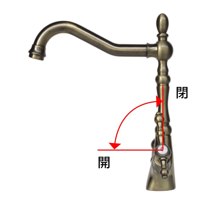 水栓（混合水栓・洗面ボウル・洗面台用蛇口） 古金 INK-0303042H
