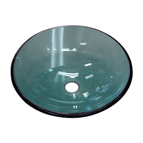 洗面ボウル 手洗い鉢 ガラス クリア 透明 置き型 Φ380×H140 380mm-cr