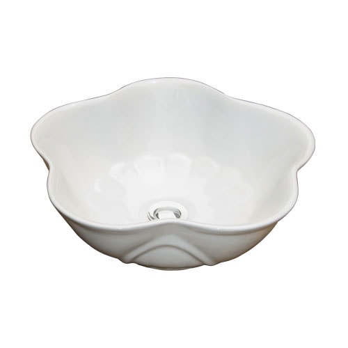 洗面ボウル おしゃれな花柄 青バラ 陶器 手洗い鉢 置き型