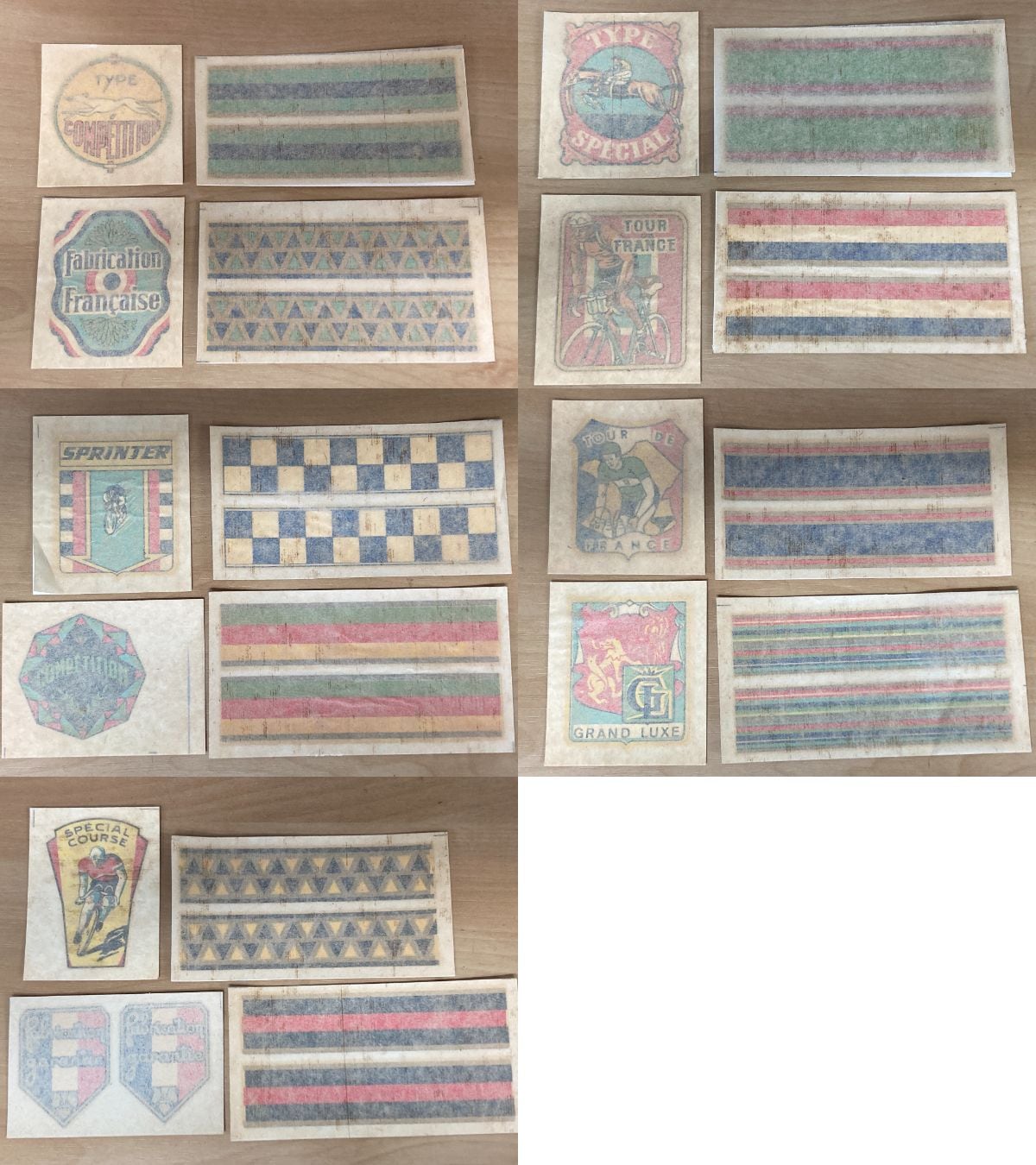 106362 ヴィンテージ　 「CARNET LE VELODECOR」 トランスファー 自転車　フランス製 　ビンテージ　アンティーク