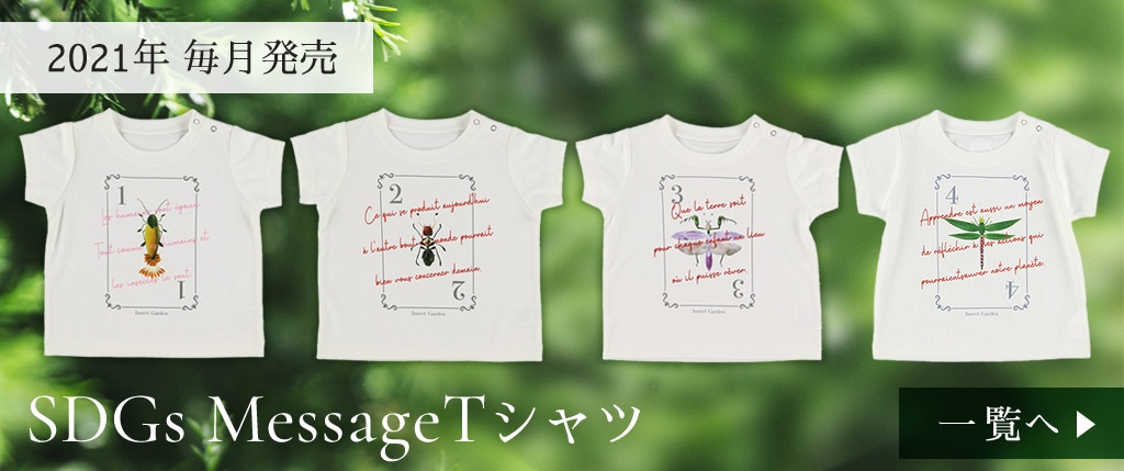 Otona Sdgs Message Tシャツ 100 再生ペットボトル カマキリ Blanc Insect Garden Insect Market インセクトマーケット