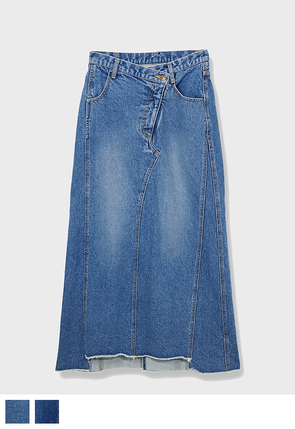 Bias Denim Skirt