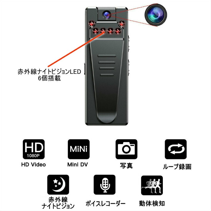 防犯カメラ✨5個セット　1080P　ループ録画　動体検知機能　赤外線暗視機能 Amazon.co.jp: イーサプライ 超小型防犯カメラ 屋内用 フルHD画質 広角