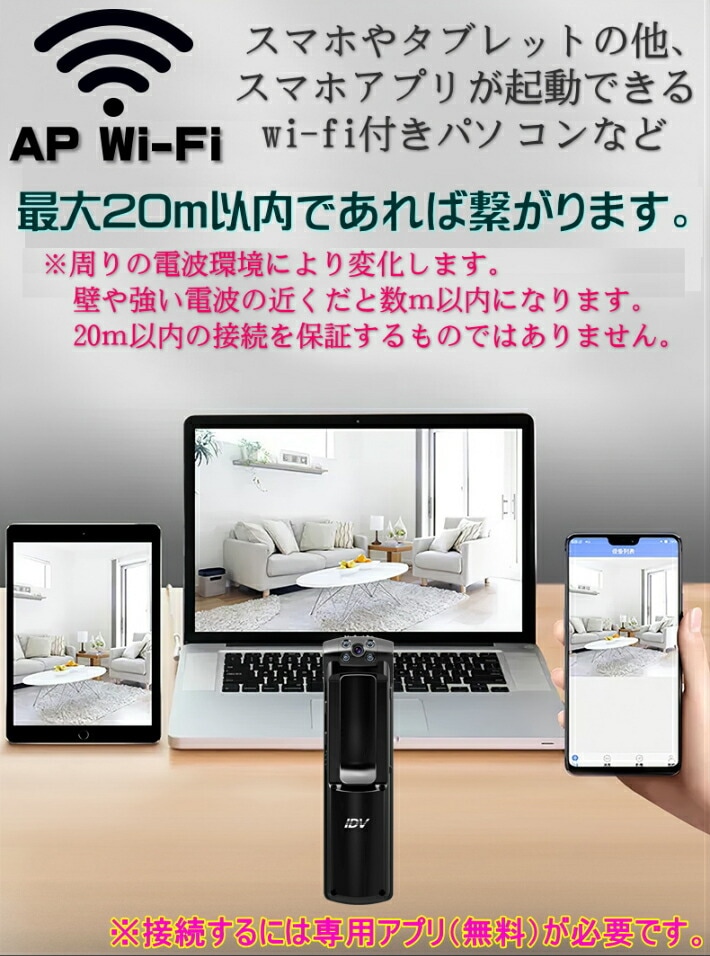 送料無料・税込み】最新 TB-PenCAM Wi-Fi 200万画素 1080 P ポケット