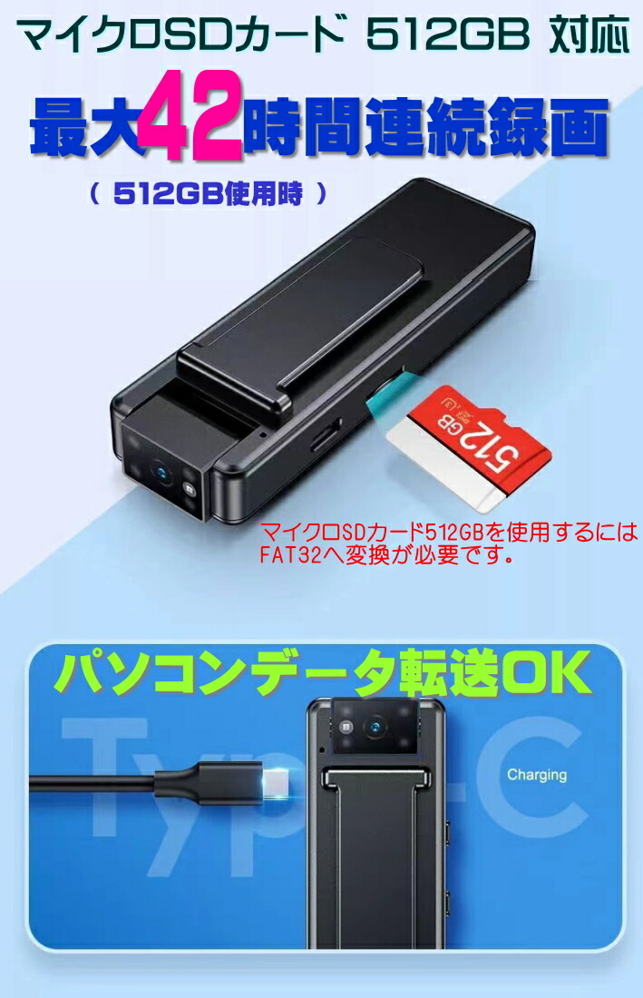 クリップタイプの小型防犯カメラTB-M15