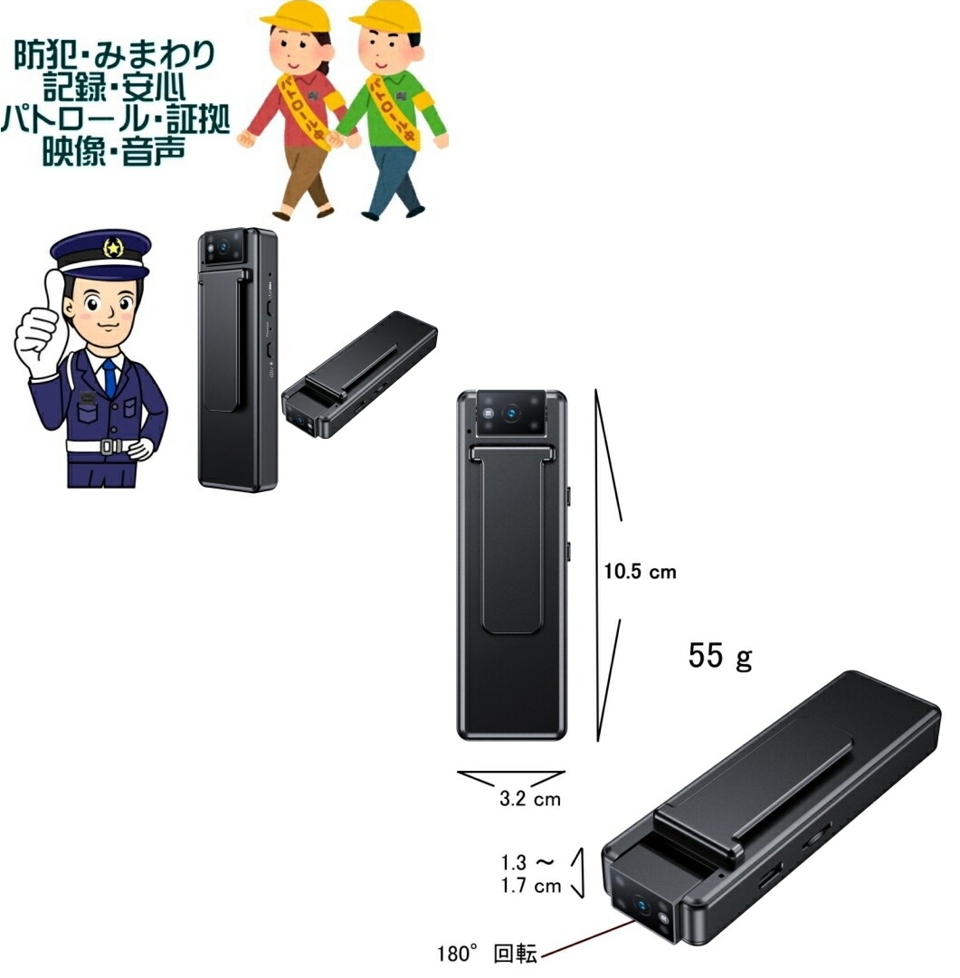 クリップタイプの小型防犯カメラTB-M15