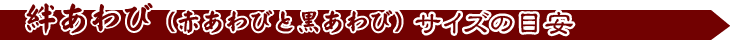 絆（赤と黒）あわび サイズの目安