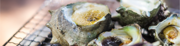 ボイルさざえ 網焼き