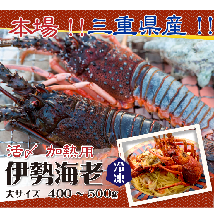 本場 三重県産！！ 活〆冷凍 伊勢海老（加熱用）大きめサイズ 330～400g