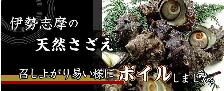 伊勢志摩の【天然活さざえ】を召し上がり易いようにボイルにしました。