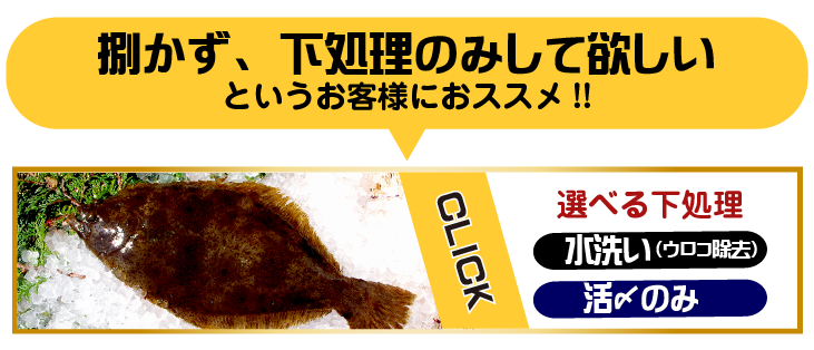 自分で捌くので、下処理のみして欲しいというお客様には、水洗い・活〆を選んでお届けします。