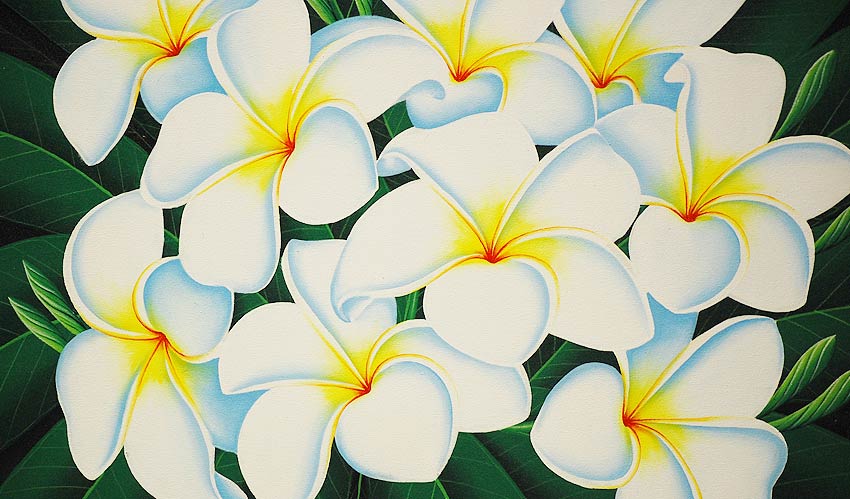 バリアート・絵画M107 プルメリア[70×90cm] | 絵画,花や自然のアート