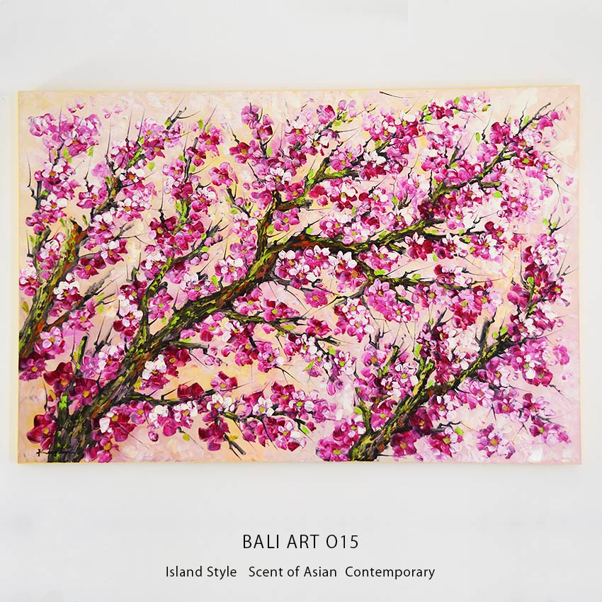 美しい紫の桜の油絵