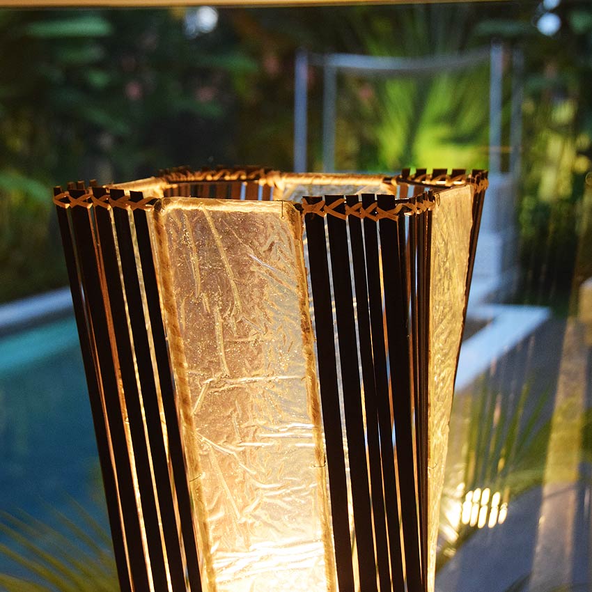 竹とレジンのさわやかなアジアン照明、和風照明