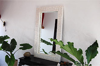 ミラー、姿見鏡、リゾートテイストのシェルの鏡