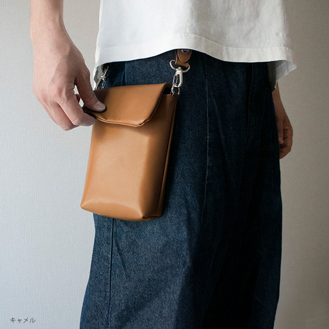 タテ長】 ベルトポーチ 本革 【ヴァリアスカラー】ふんわり 小さい
