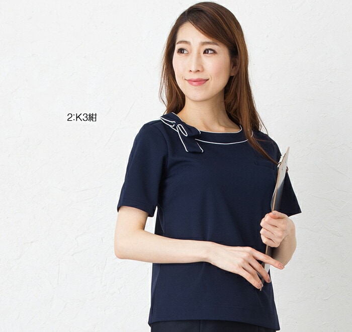 リボン 半袖 カットソー 事務服 オフィス 制服 SunpexIst GROW 楽天市場】リボン付半袖カットソー レディース 春夏 事務服 オフィス
