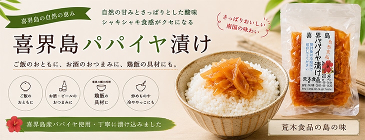喜界島パパイヤ漬け 荒木食品 商品画像 上部