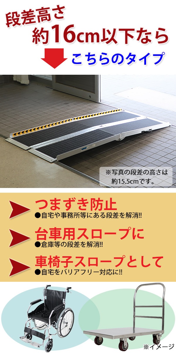 アルミスロープ,段差スロープ,183cm,幅72.5cm,耐荷重270kg,車椅子,段差解消,台車,バイク,自転車,工事不要, | 業務用品,スロープ  | インターナショナル・トレーディング (ITC) 公式オンラインショップ