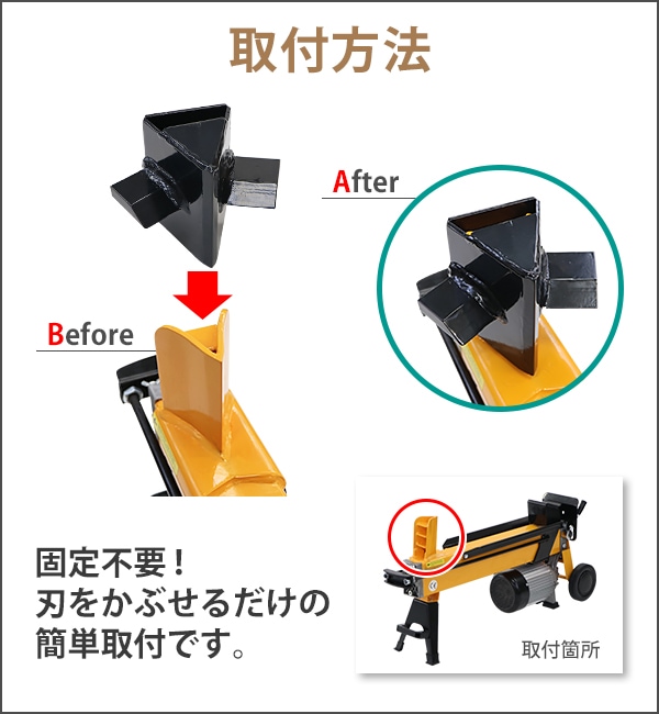 薪割り機用 電動 油圧 四分割刃 4分割カッター 破砕力約6t ログ