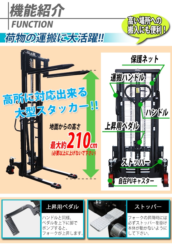 市場 購入前配送先要確認 ハンドフォークリフト