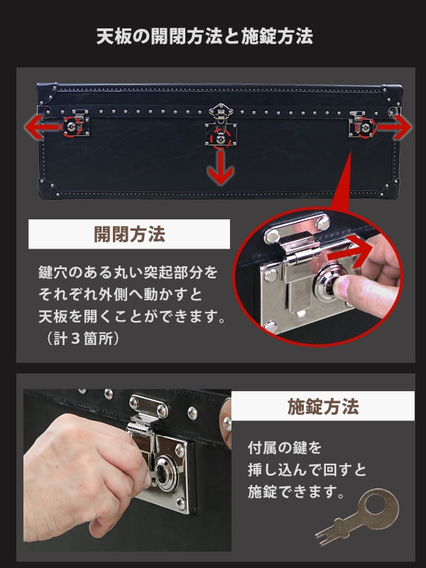 トランクテーブル 本革仕様 選べるカラー 約幅122.5×奥行79.5×高39.5cm ヴィンテージ風 ビンテージ風 アンティーク調 収納 –  itcnet